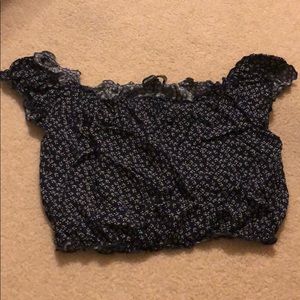 Floral blue crop top